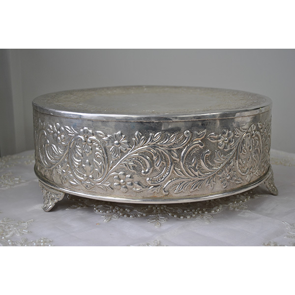 Large Silver  Decorative Wedding  Cake  Stand  Hire Auckland